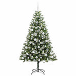 Kunstig Leddet Juletre Med Flocket Snø Grønn Og Hvit 180 Cm