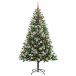 Kunstig Leddet Juletre Med Flocket Snø Grønn Og Hvit 180 Cm