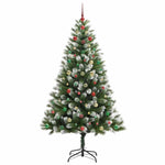 Kunstig Leddet Juletre Med Flocket Snø Grønn Og Hvit 180 Cm