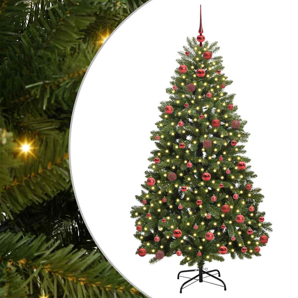 Kunstig Juletre Med 300 Led Grønn 180 Cm Pvc Og Metall