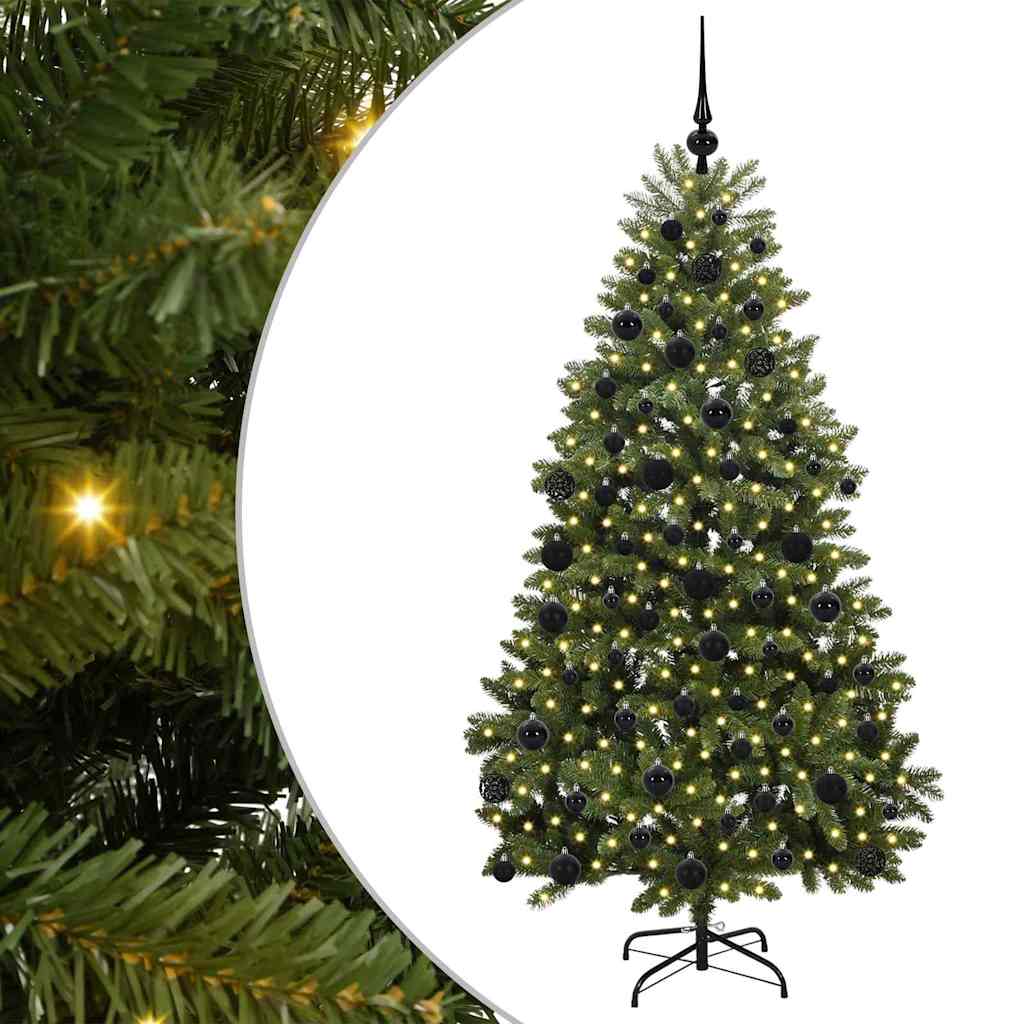Kunstig Juletre Med 300 Led Grønn 180 Cm Pvc Og Metall