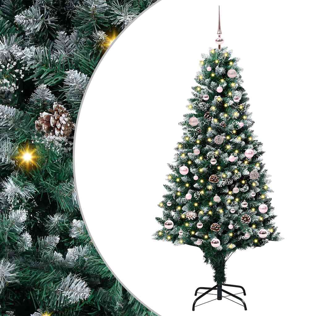 Kunstig Juletre Med 150 Led Grønn 150 Cm Pvc Og Stål Og Plast