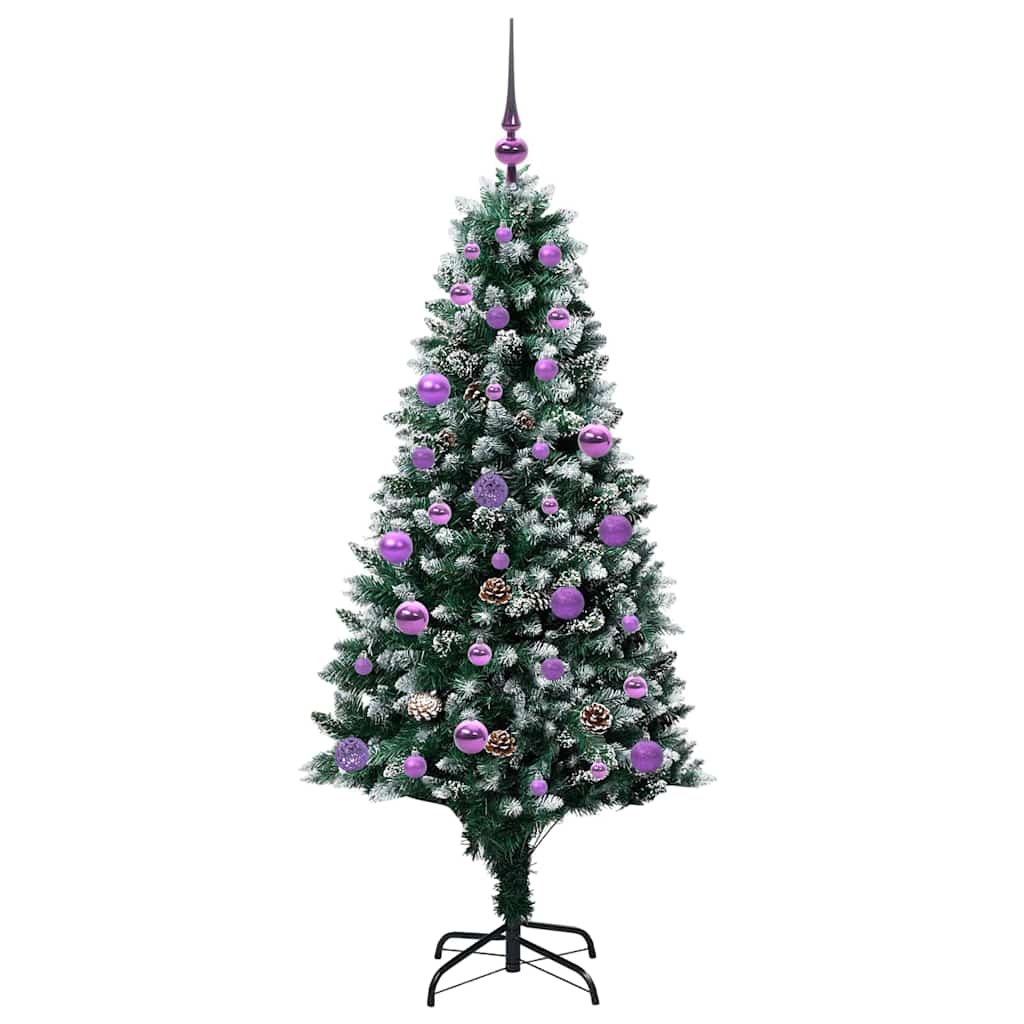 Kunstig Juletre Med 150 Led Grønn 150 Cm Pvc Og Stål Og Plast