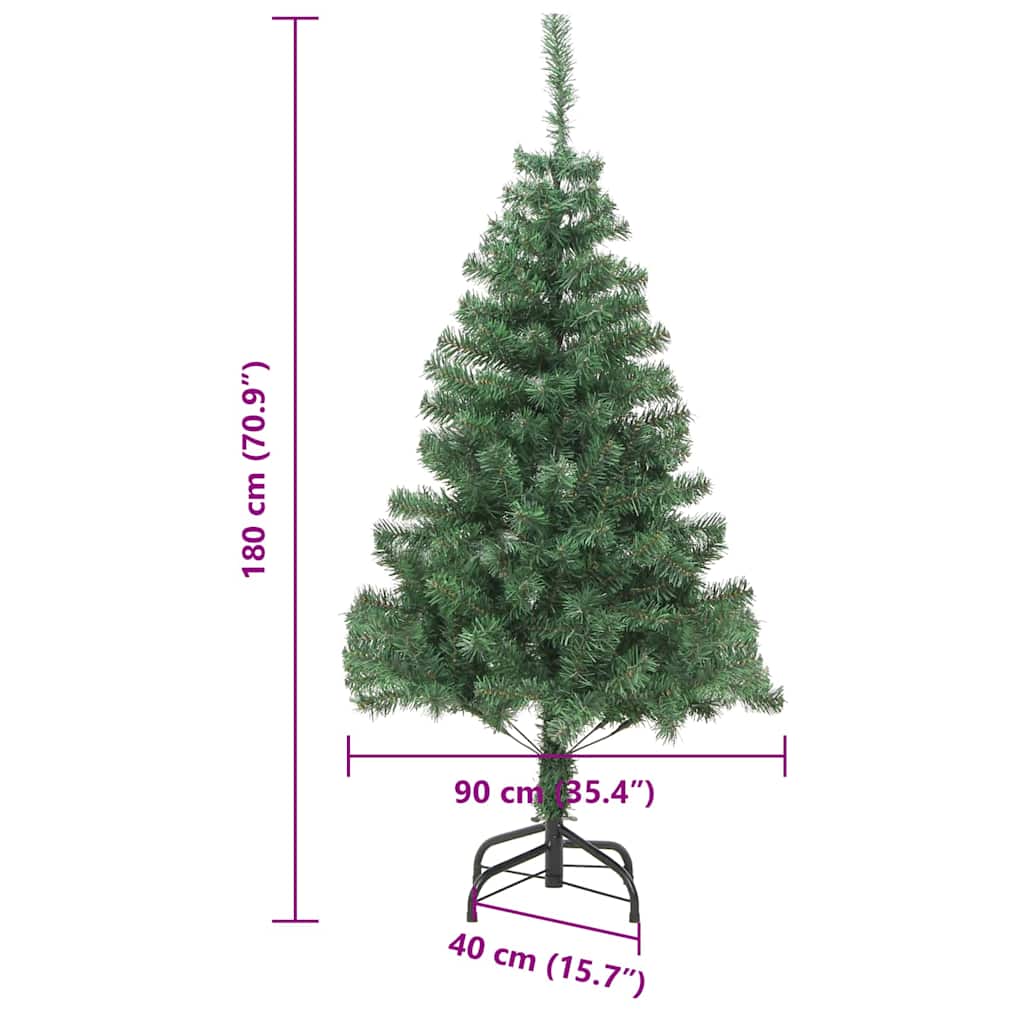 Juletre Med 300 Led Med Stativ Grønn 180 Cm Pvc