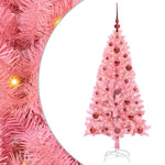 Juletre Med 150 Led Med Stativ Rosa 120 Cm Pvc