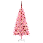 Juletre Med 150 Led Med Stativ Rosa 120 Cm Pvc