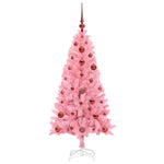 Juletre Med 150 Led Med Stativ Rosa 120 Cm Pvc