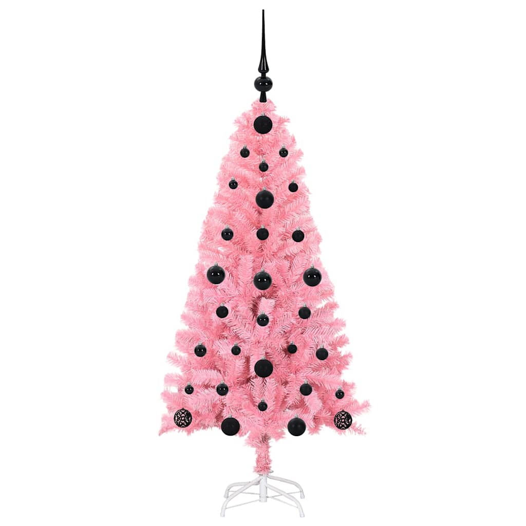 Juletre Med 150 Led Med Stativ Rosa 120 Cm Pvc