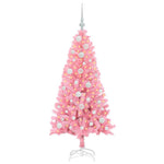 Juletre Med 150 Led Med Stativ Rosa 120 Cm Pvc