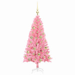 Juletre Med 150 Led Med Stativ Rosa 120 Cm Pvc