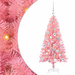 Juletre Med 150 Led Med Stativ Rosa 120 Cm Pvc
