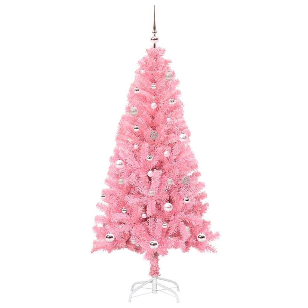 Juletre Med 150 Led Med Stativ Rosa 150 Cm Pvc