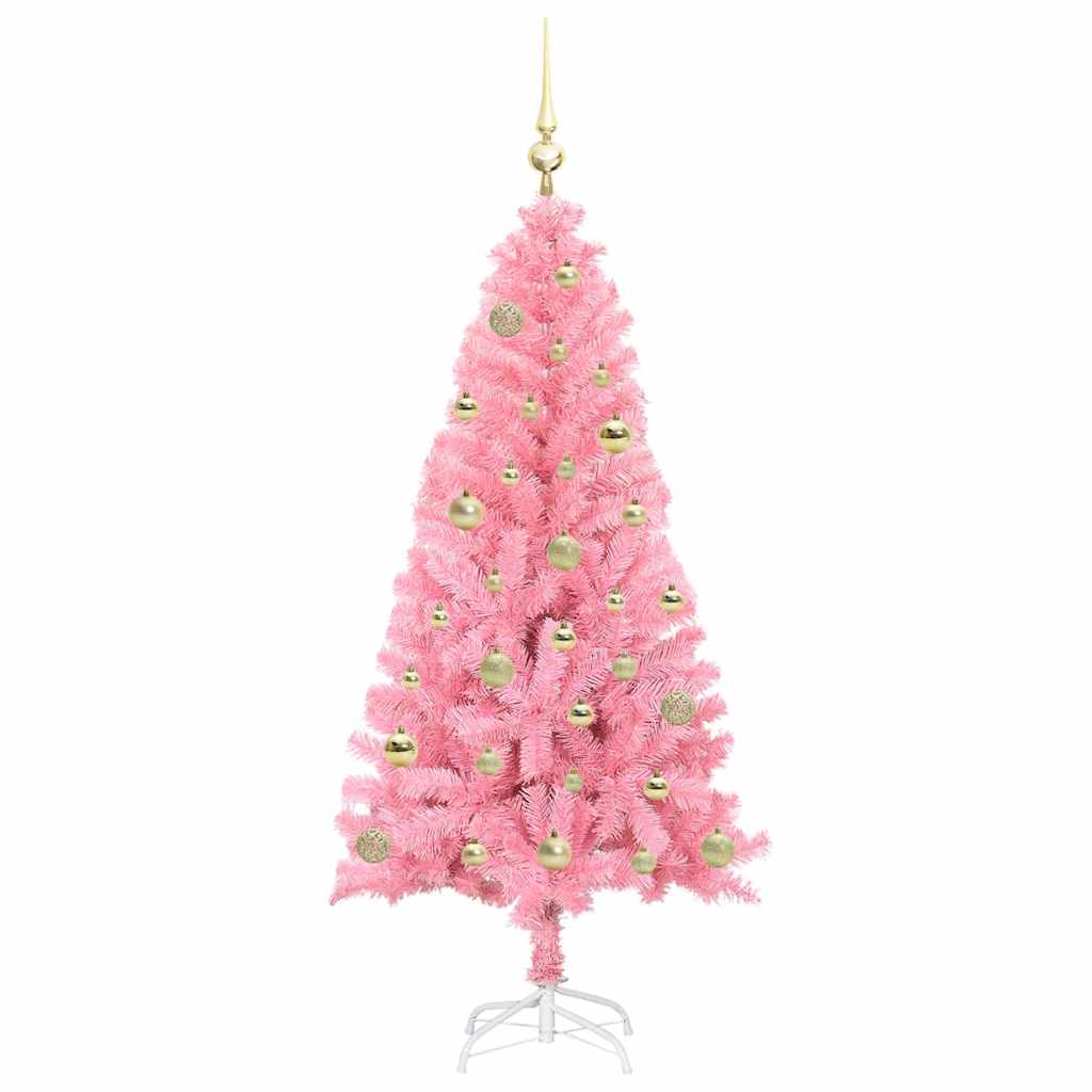 Juletre Med 150 Led Med Stativ Rosa 150 Cm Pvc