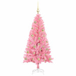 Juletre Med 150 Led Med Stativ Rosa 150 Cm Pvc