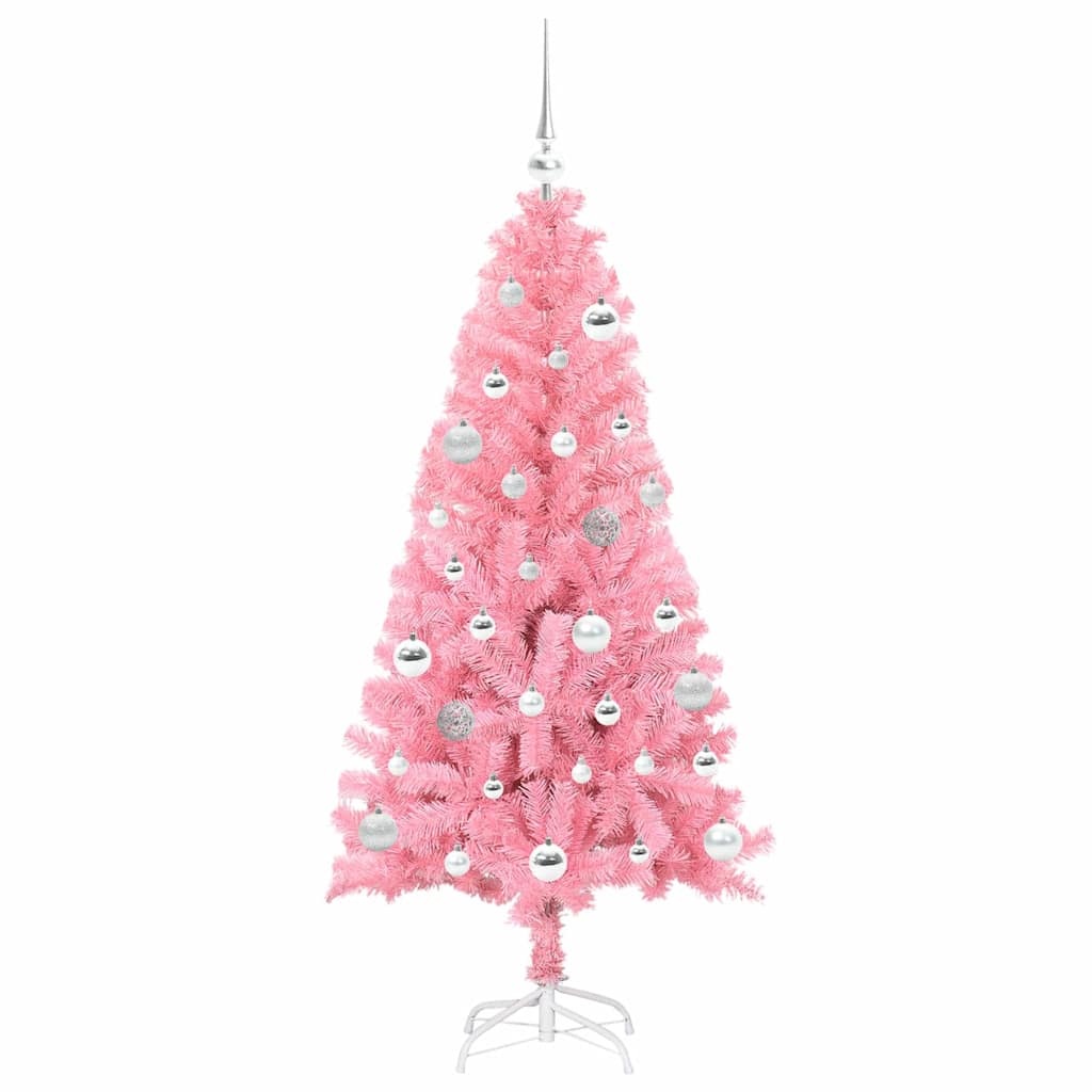 Juletre Med 150 Led Med Stativ Rosa 150 Cm Pvc