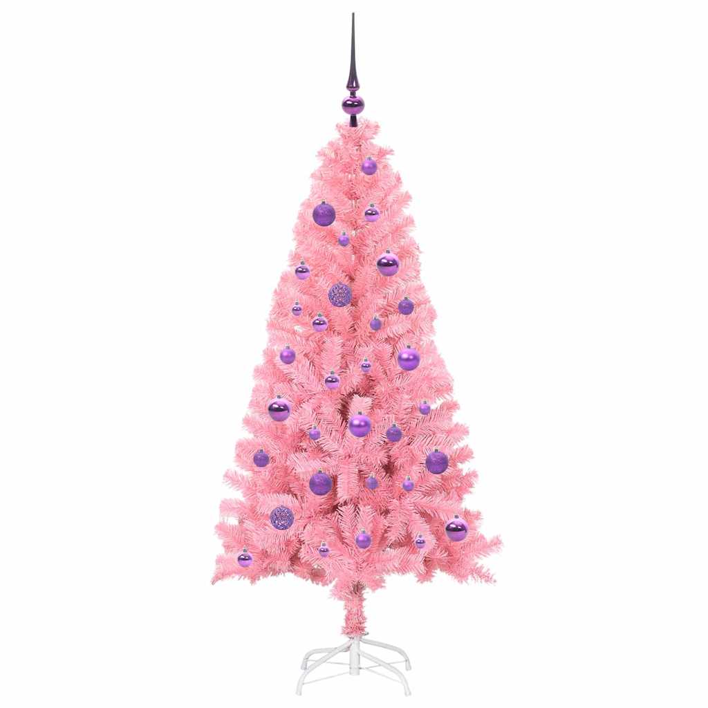 Juletre Med 150 Led Med Stativ Rosa 150 Cm Pvc