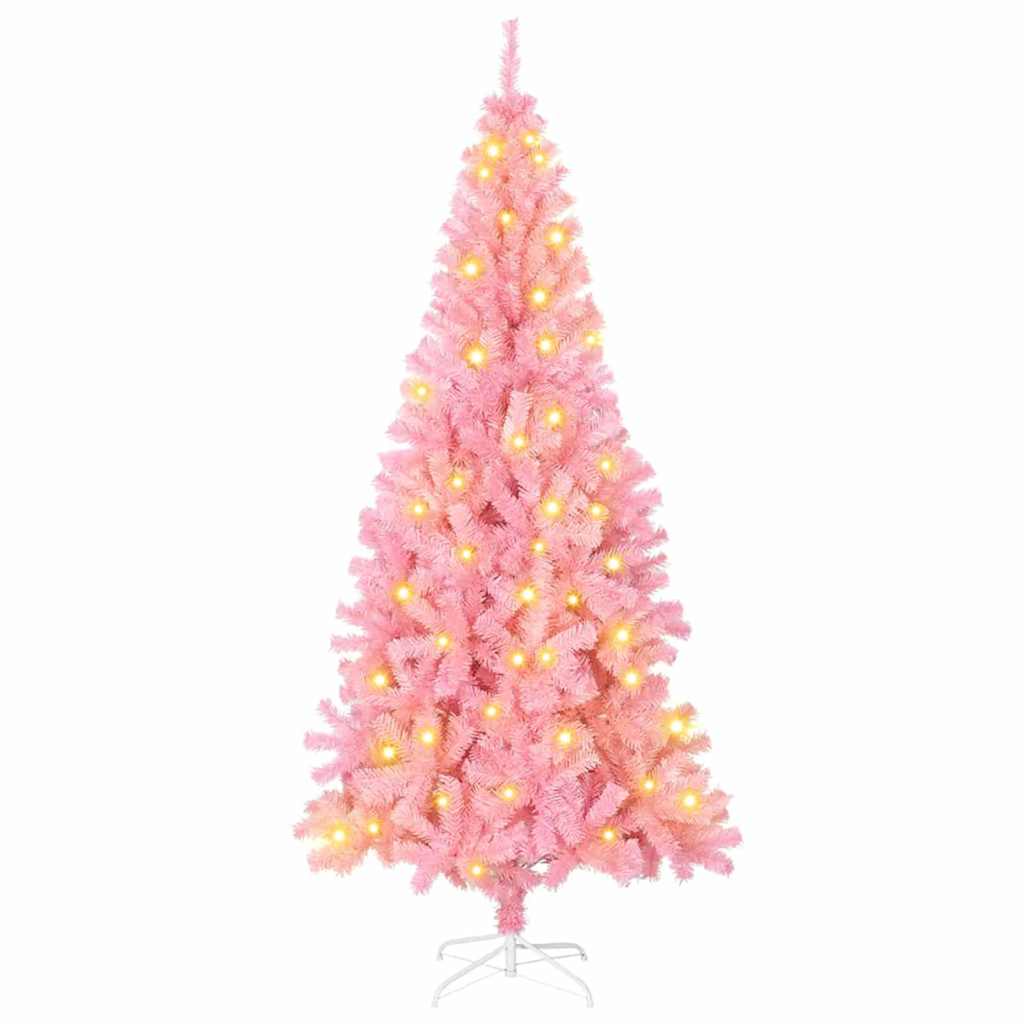 Juletre Med 300 Led Med Stativ Rosa 180 Cm Pvc