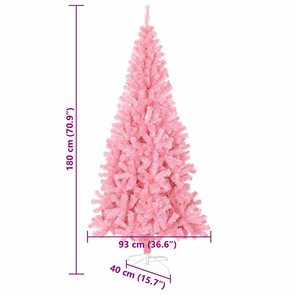 Juletre Med 300 Led Med Stativ Rosa 180 Cm Pvc