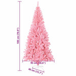 Juletre Med 300 Led Med Stativ Rosa 180 Cm Pvc