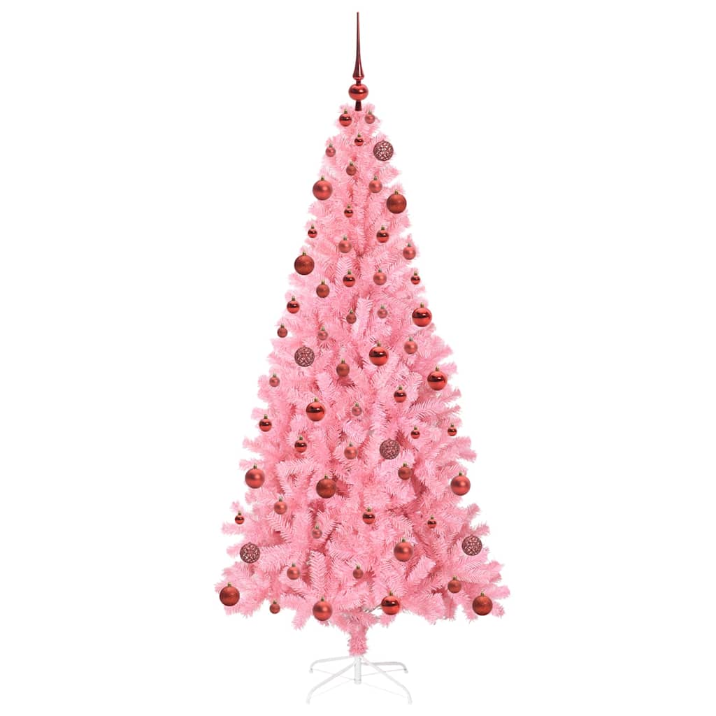 Juletre Med 300 Led Med Stativ Rosa 180 Cm Pvc