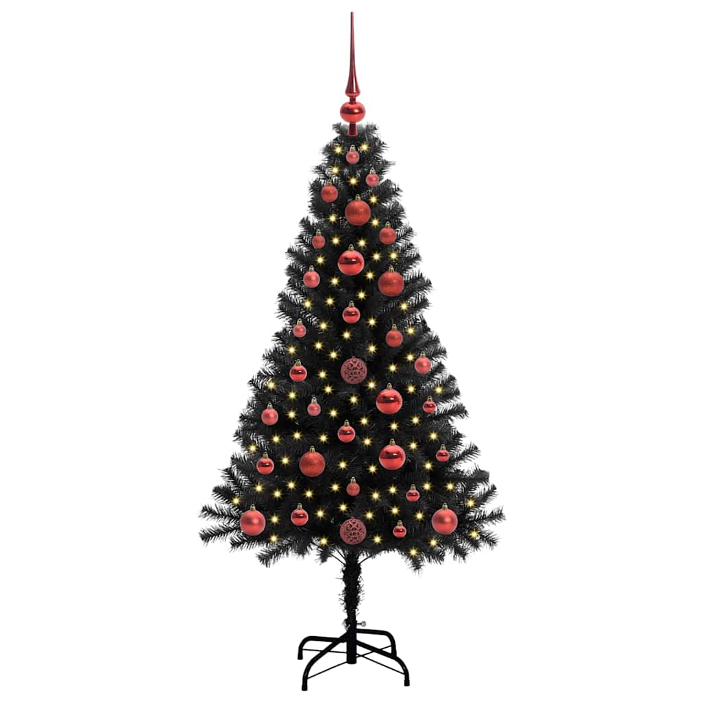 Juletre Med 150 Led Med Stativ Svart 120 Cm Pvc