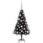Juletre Med 150 Led Med Stativ Svart 120 Cm Pvc