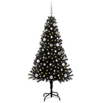 Juletre Med 150 Led Med Stativ Svart 150 Cm Pvc