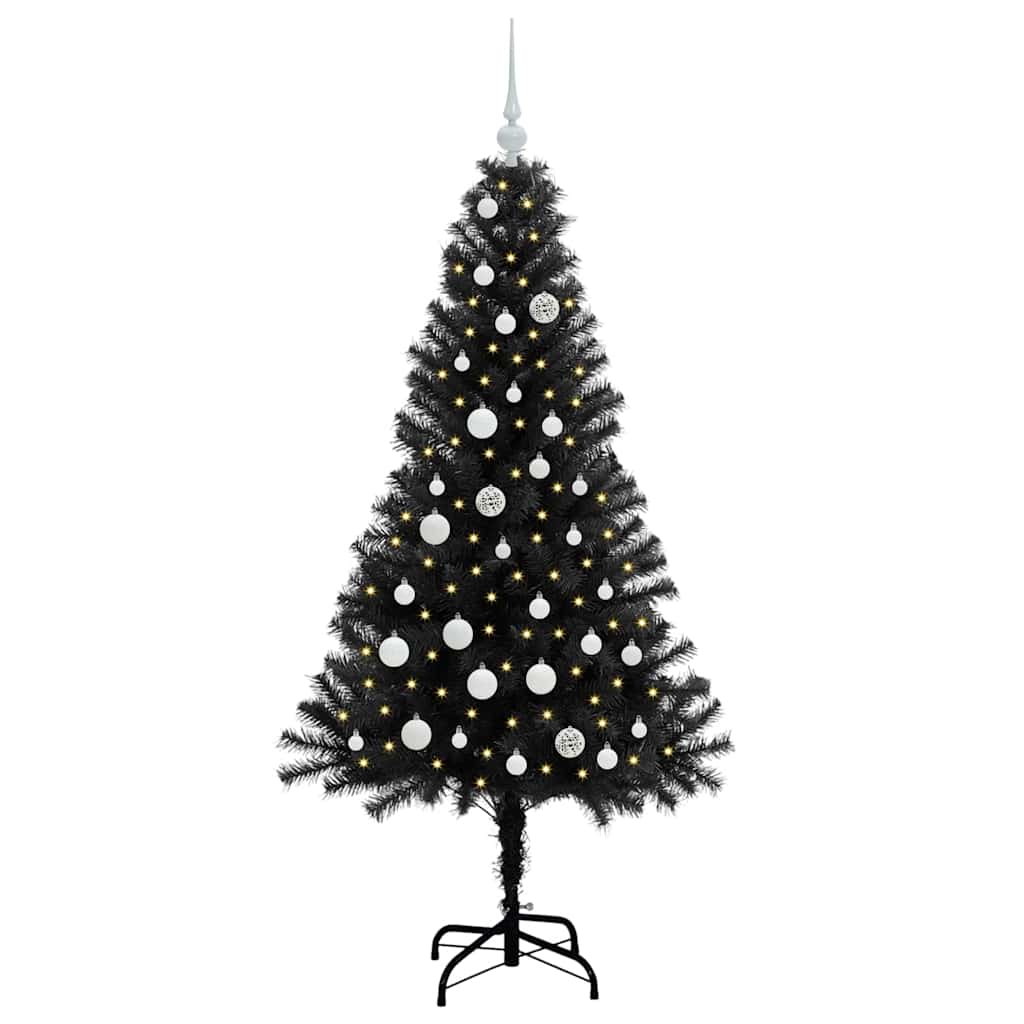 Juletre Med 150 Led Med Stativ Svart 150 Cm Pvc