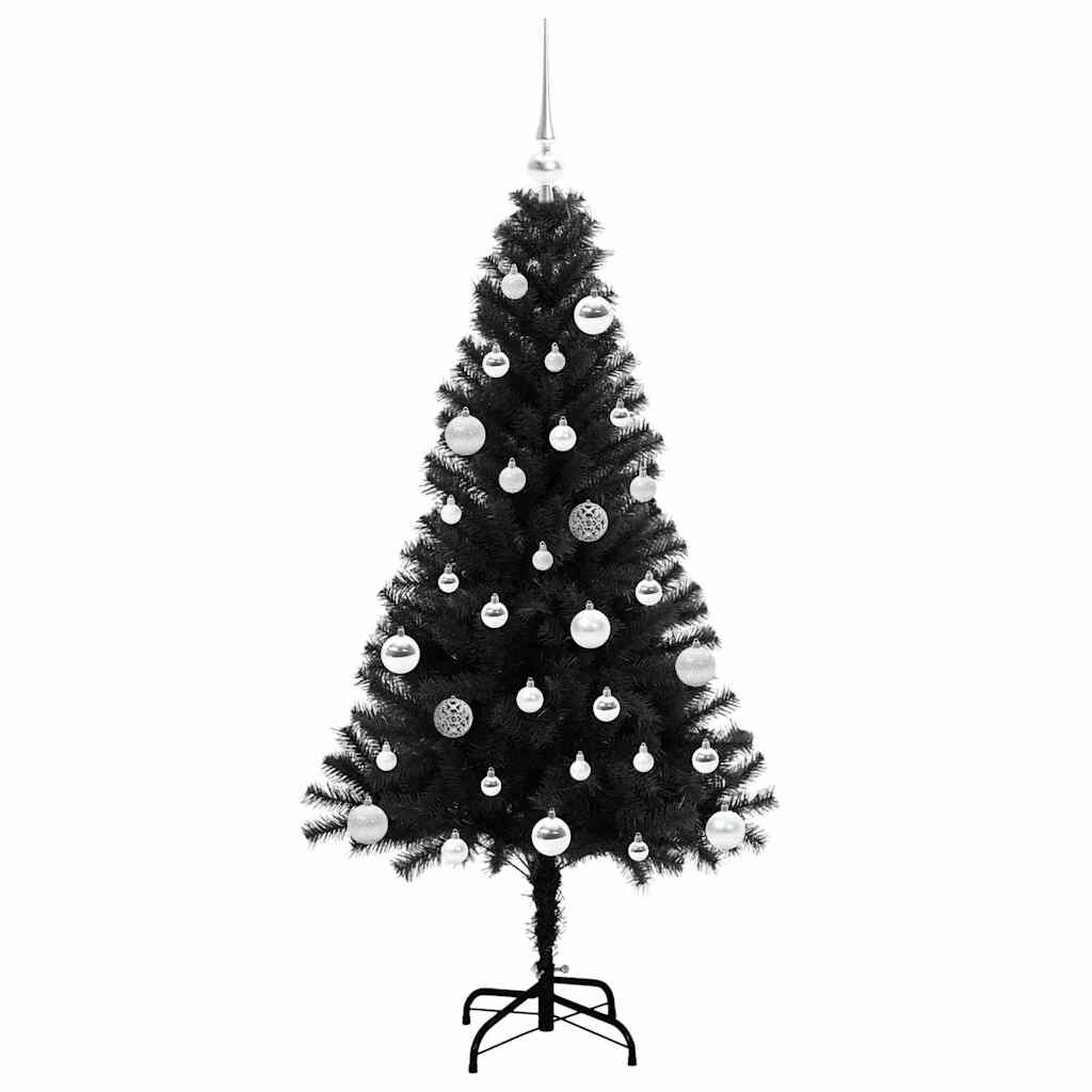 Juletre Med 150 Led Med Stativ Svart 150 Cm Pvc