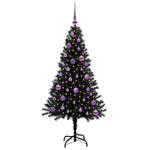 Juletre Med 150 Led Med Stativ Svart 150 Cm Pvc