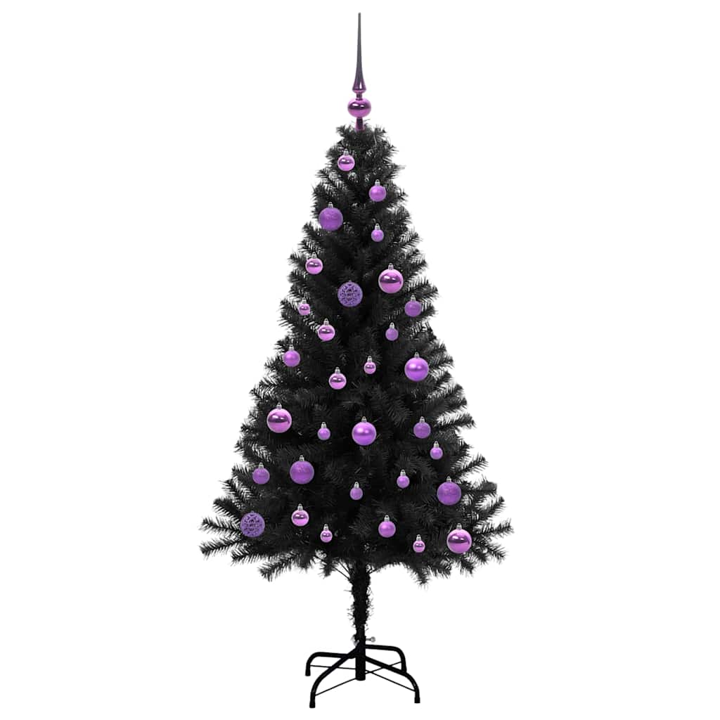 Juletre Med 150 Led Med Stativ Svart 150 Cm Pvc