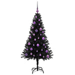 Juletre Med 150 Led Med Stativ Svart 150 Cm Pvc