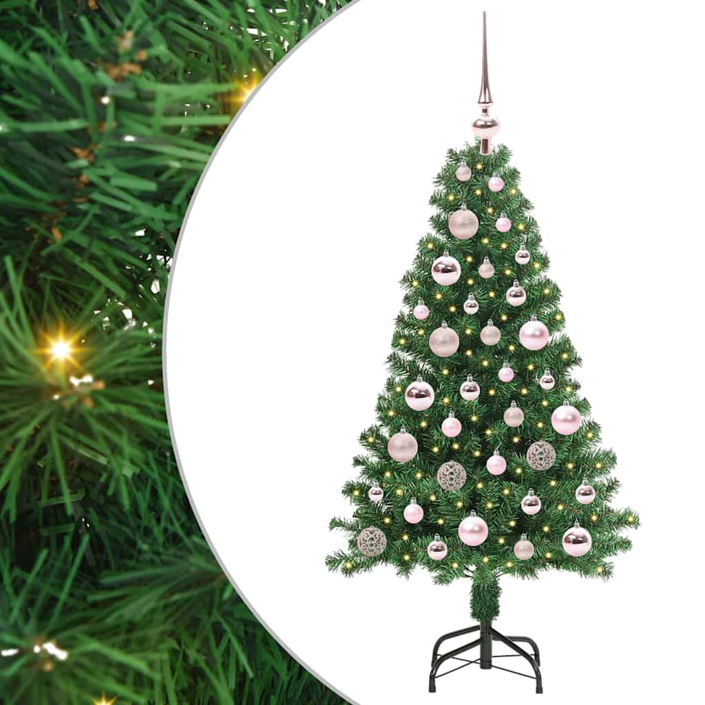 Kunstig Juletre Med 150 Led Grønn 120 Cm Pvc Og Stål Og Plast