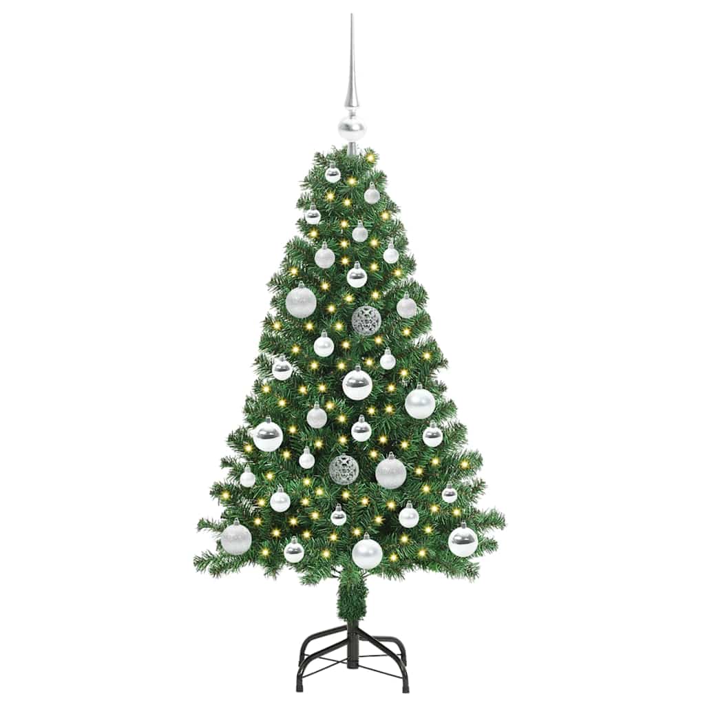 Kunstig Juletre Med 150 Led Grønn 120 Cm Pvc Og Stål Og Plast