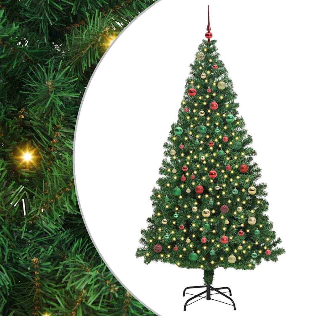Kunstig Juletre Med 300 Led Grønn 180 Cm Pvc Og Stål Og Plast