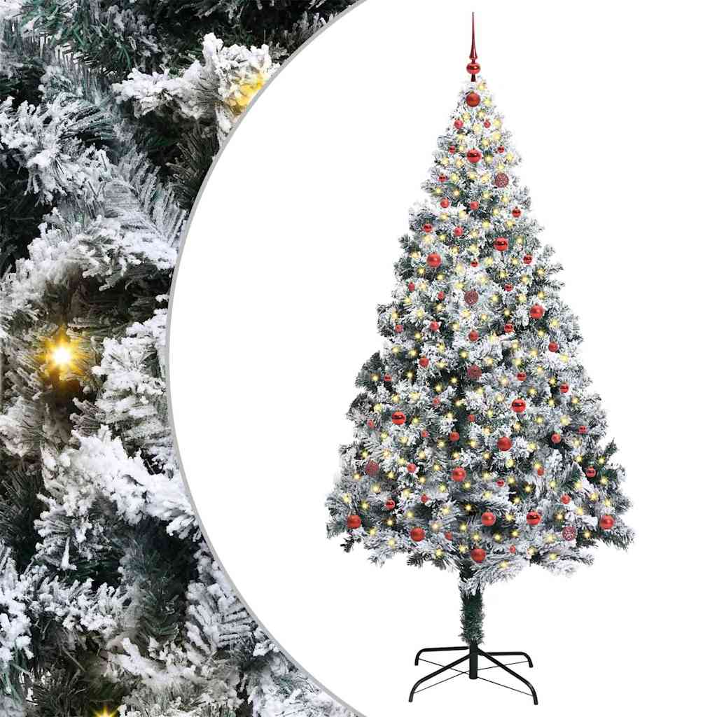 Kunstig Juletre Med 300 Led Hvit 240 Cm Pvc Og Stål Og Plast