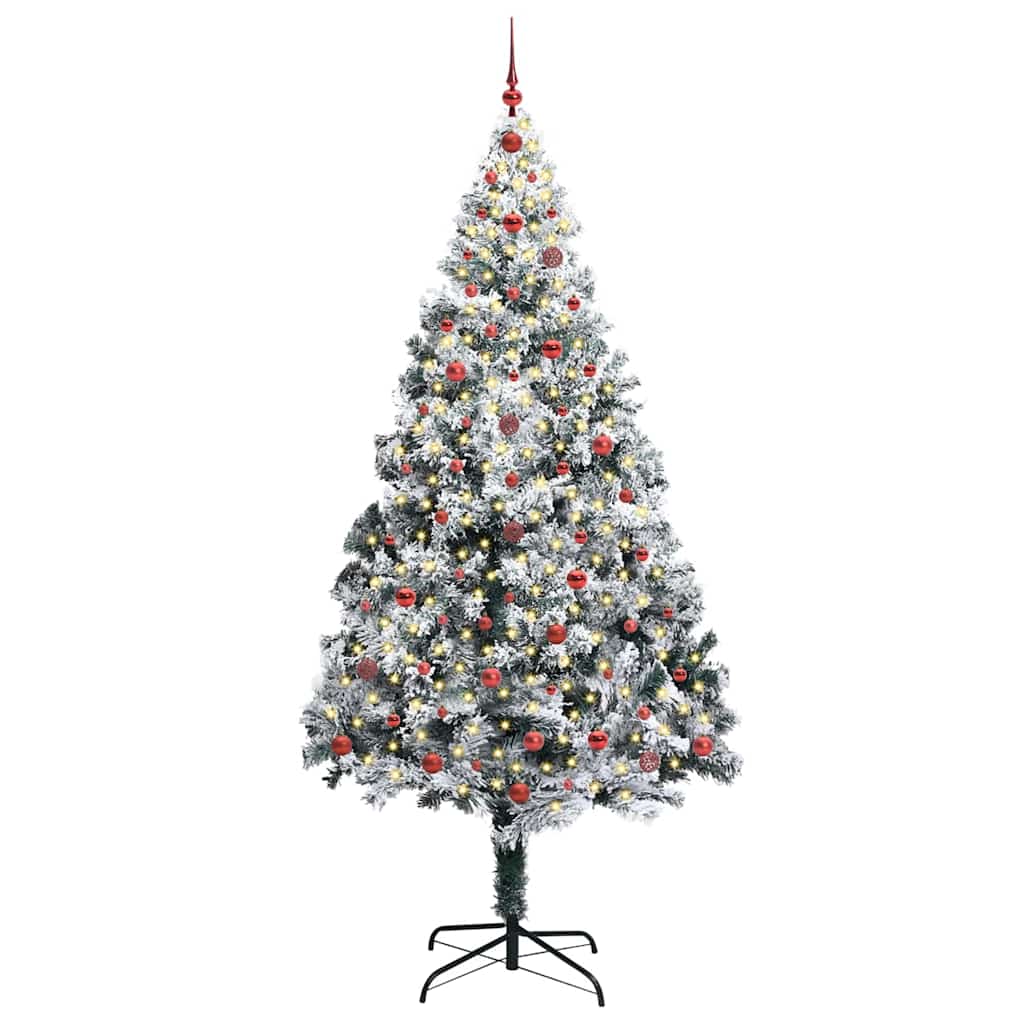 Kunstig Juletre Med 300 Led Hvit 240 Cm Pvc Og Stål Og Plast