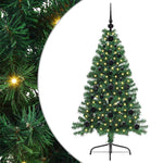 Kunstig Forhåndsopplyst Juletre Med 150 Led Grønn 120 Cm Pvc
