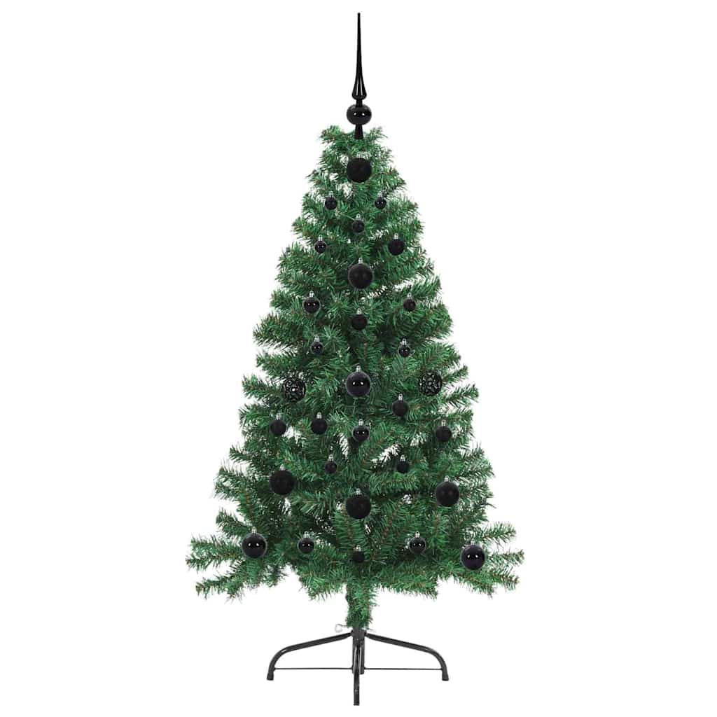 Kunstig Forhåndsopplyst Juletre Med 150 Led Grønn 120 Cm Pvc