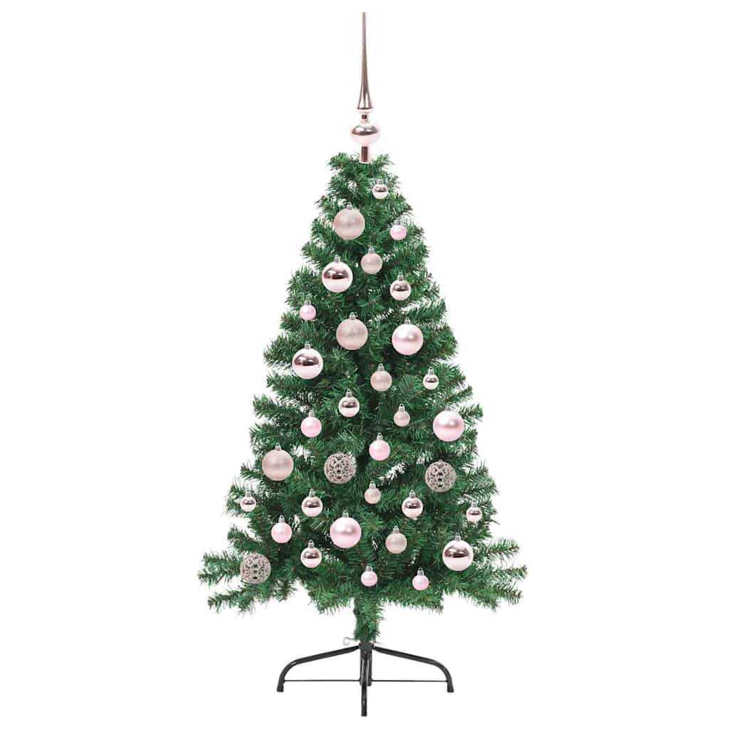 Kunstig Forhåndsopplyst Juletre Med 150 Led Grønn 120 Cm Pvc