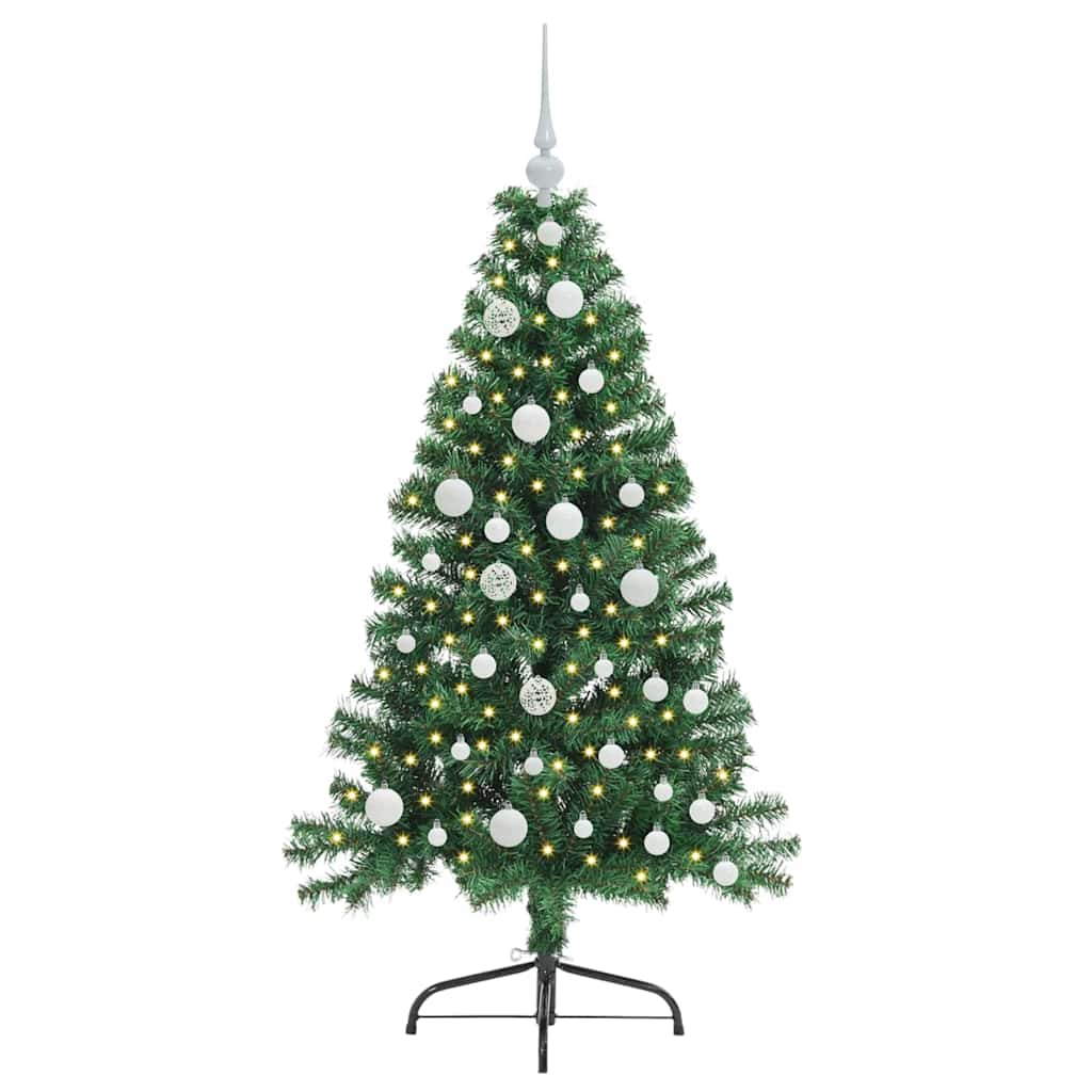 Kunstig Forhåndsopplyst Juletre Med 150 Led Grønn 120 Cm Pvc