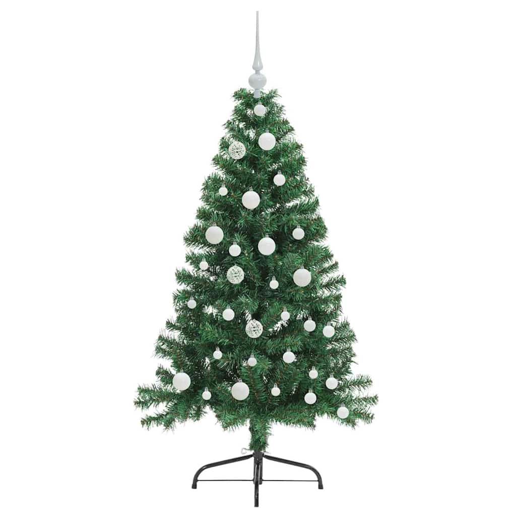 Kunstig Forhåndsopplyst Juletre Med 150 Led Grønn 120 Cm Pvc