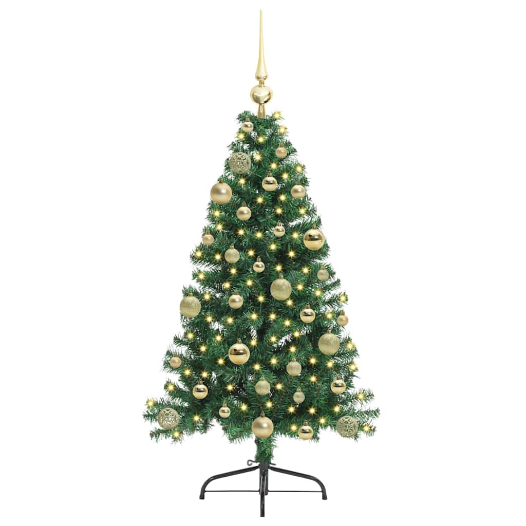 Kunstig Forhåndsopplyst Juletre Med 150 Led Grønn 120 Cm Pvc