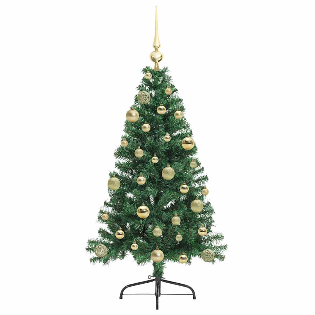Kunstig Forhåndsopplyst Juletre Med 150 Led Grønn 120 Cm Pvc