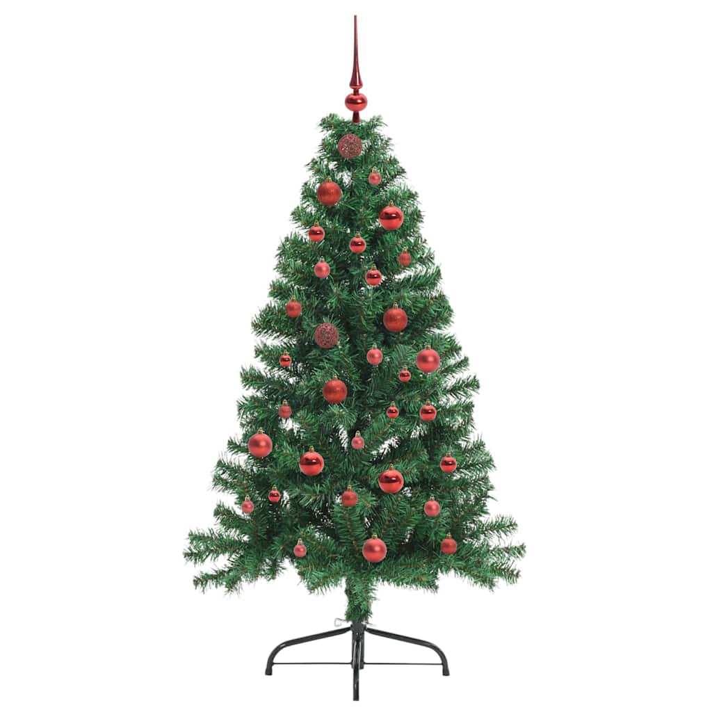 Kunstig Forhåndsopplyst Juletre Med 150 Led Grønn 150 Cm Pvc