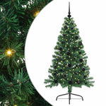 Kunstig Forhåndsopplyst Juletre Med 150 Led Grønn 150 Cm Pvc