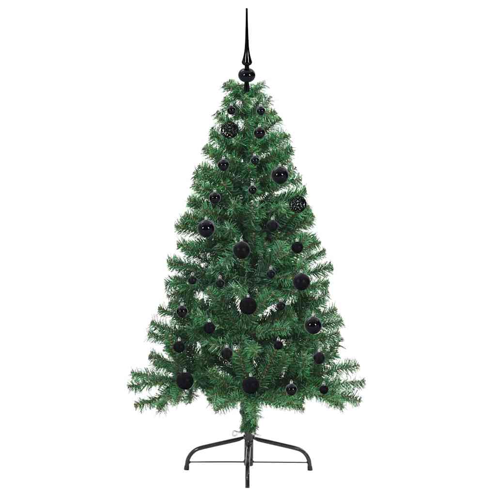 Kunstig Forhåndsopplyst Juletre Med 150 Led Grønn 150 Cm Pvc