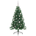 Kunstig Forhåndsopplyst Juletre Med 150 Led Grønn 150 Cm Pvc