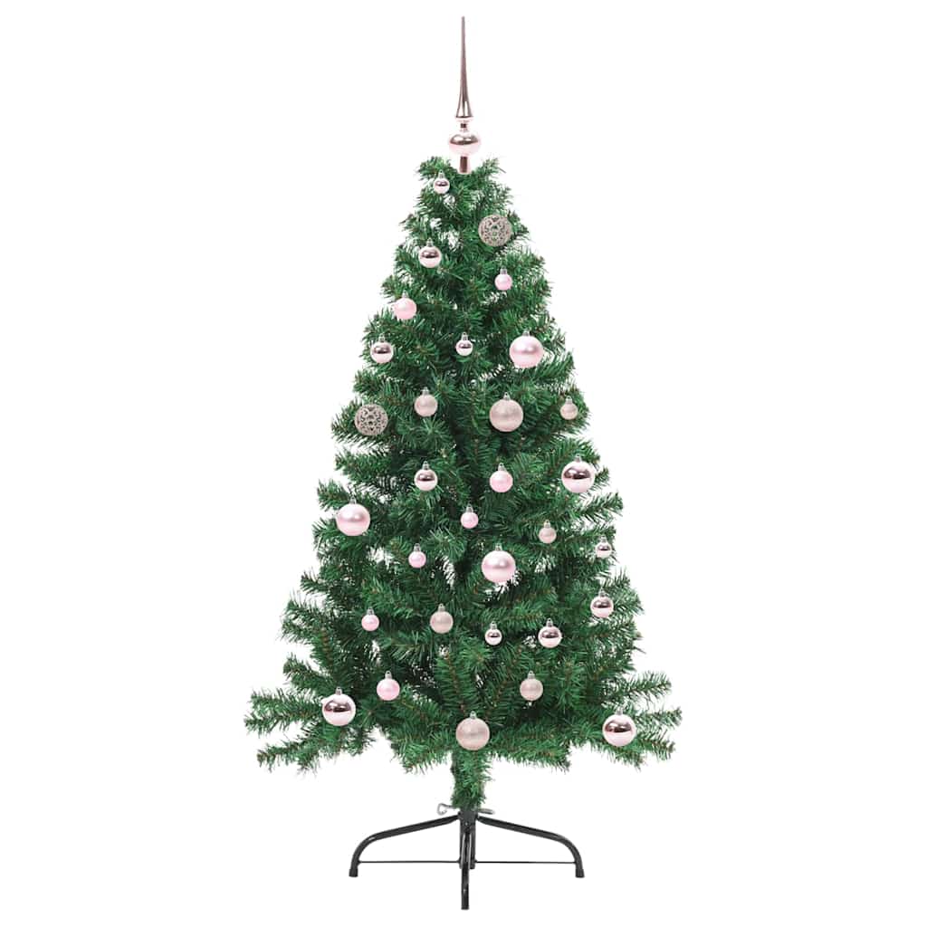 Kunstig Forhåndsopplyst Juletre Med 150 Led Grønn 150 Cm Pvc