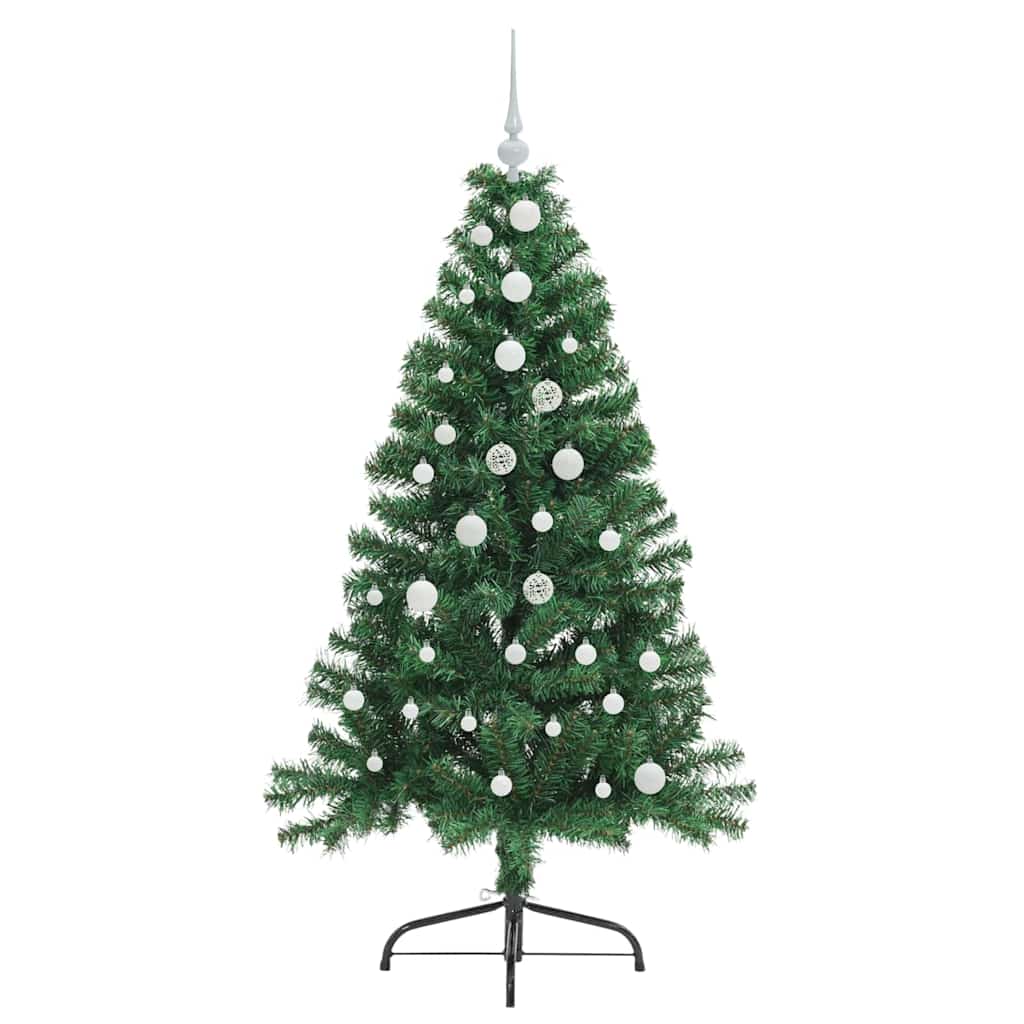 Kunstig Forhåndsopplyst Juletre Med 150 Led Grønn 150 Cm Pvc